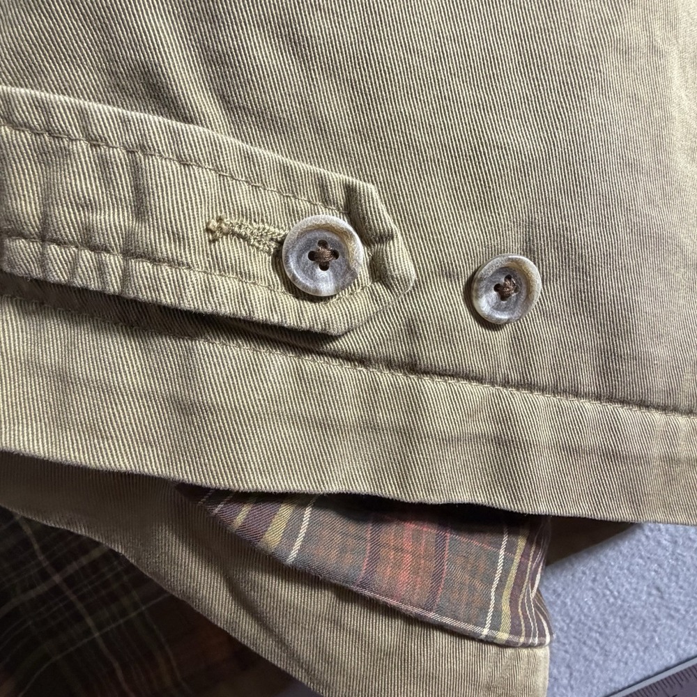 Vintage 90s Polo Ralph Lauren Men's XL Tan Plaid Flannel Lined Harrington Jacket - Picture 6 of 10